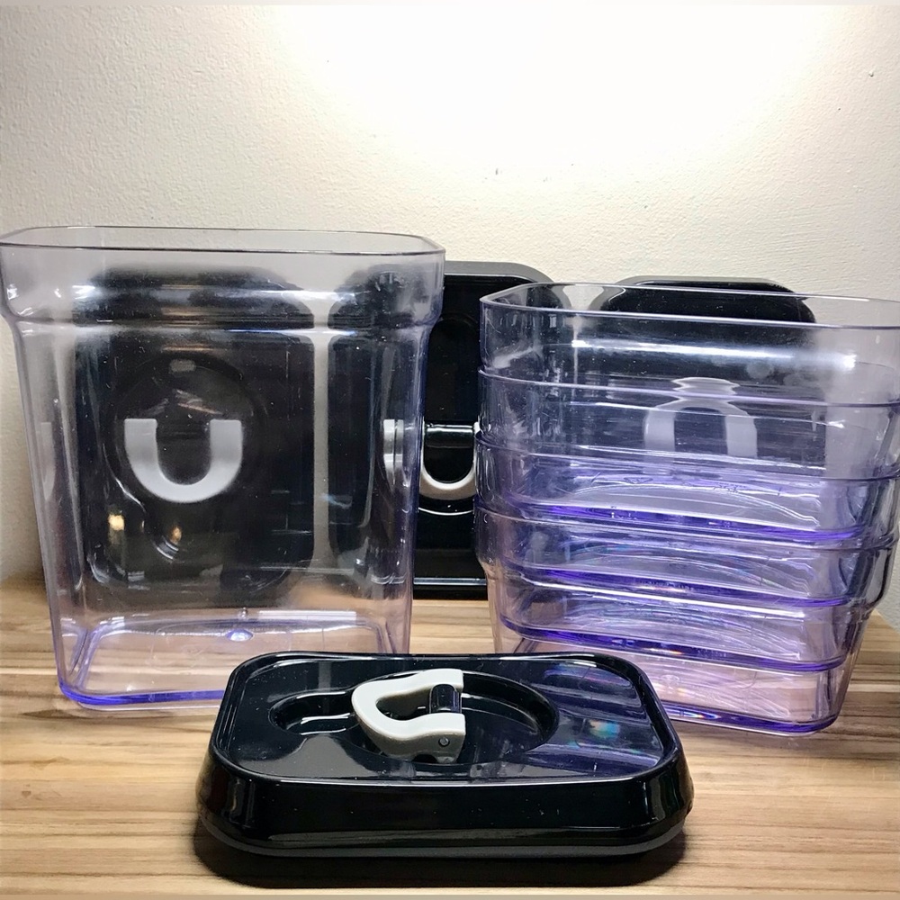 Complete Clear Container Black Lids Kitchen Storage Containers Dry Food Crafts